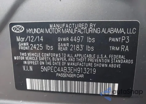 2014 Hyundai Sonata Limited 2.0T from USA, damaged, VIN 5NPEC4AB3EH913219